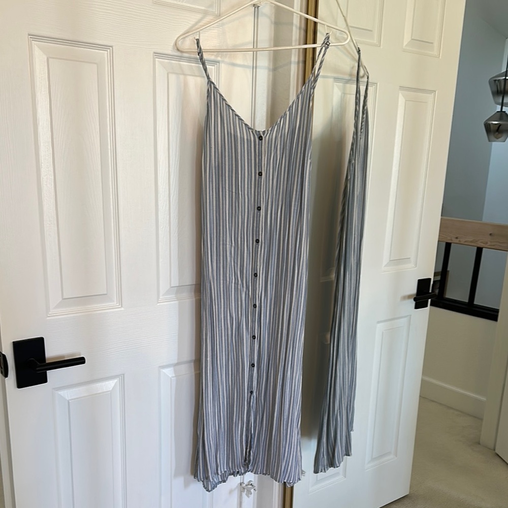 Billabong Striped Midi Dress - Blue and White